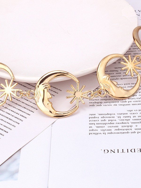 Halbmond Anhänger Bauchkette-3